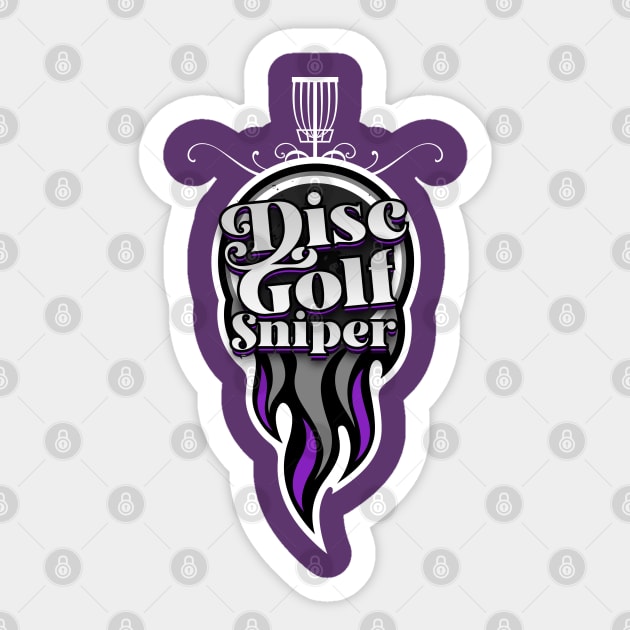Disc Golf: Purple Flame Sticker by CTShirts